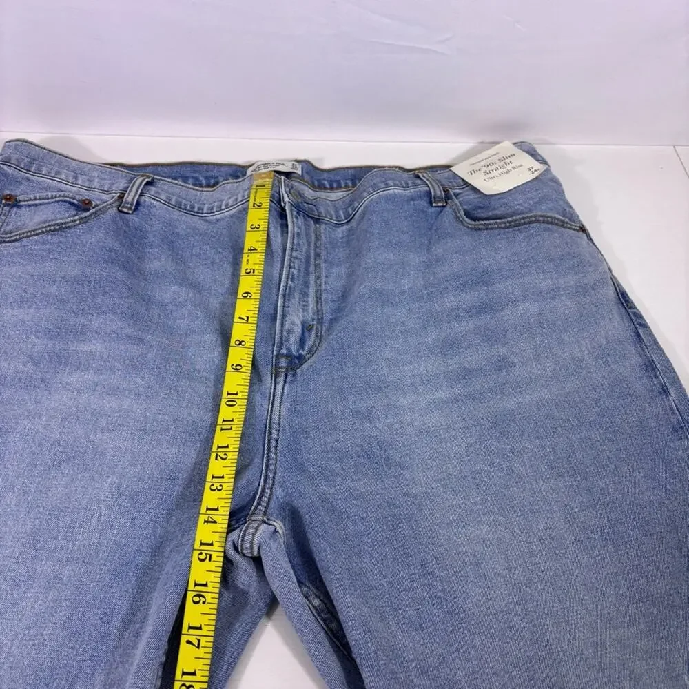 NWT Abercrombie & Fitch 90s Slim Straight Ultra High Rise Jeans Size 37 T9